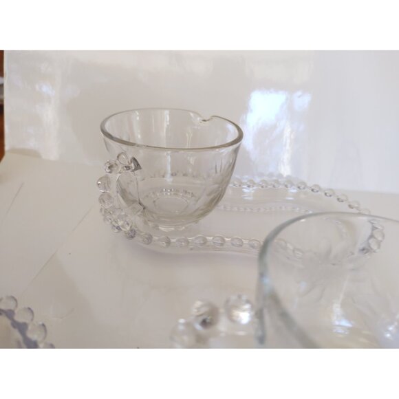 Imperial Glass Candlewick Pattern Cream, Sugar set with Mayo bowl 1960's - Picture 4 of 11